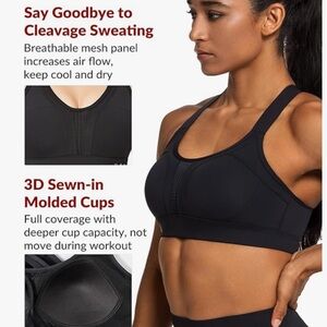 Black Seamless Sports Bra with 3D Molded Cups